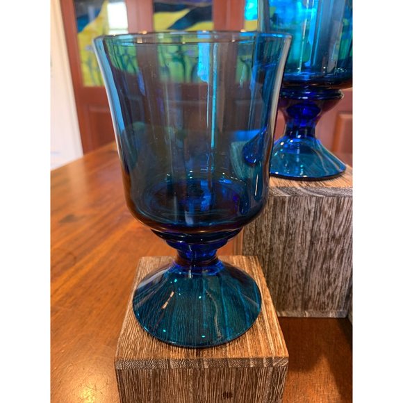 Vintage Richmond Blue Colony Stemmed Cocktail Glasses. - Picture 4 of 7